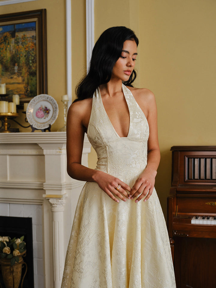 Robe Vintage à Lacets dans le Dos