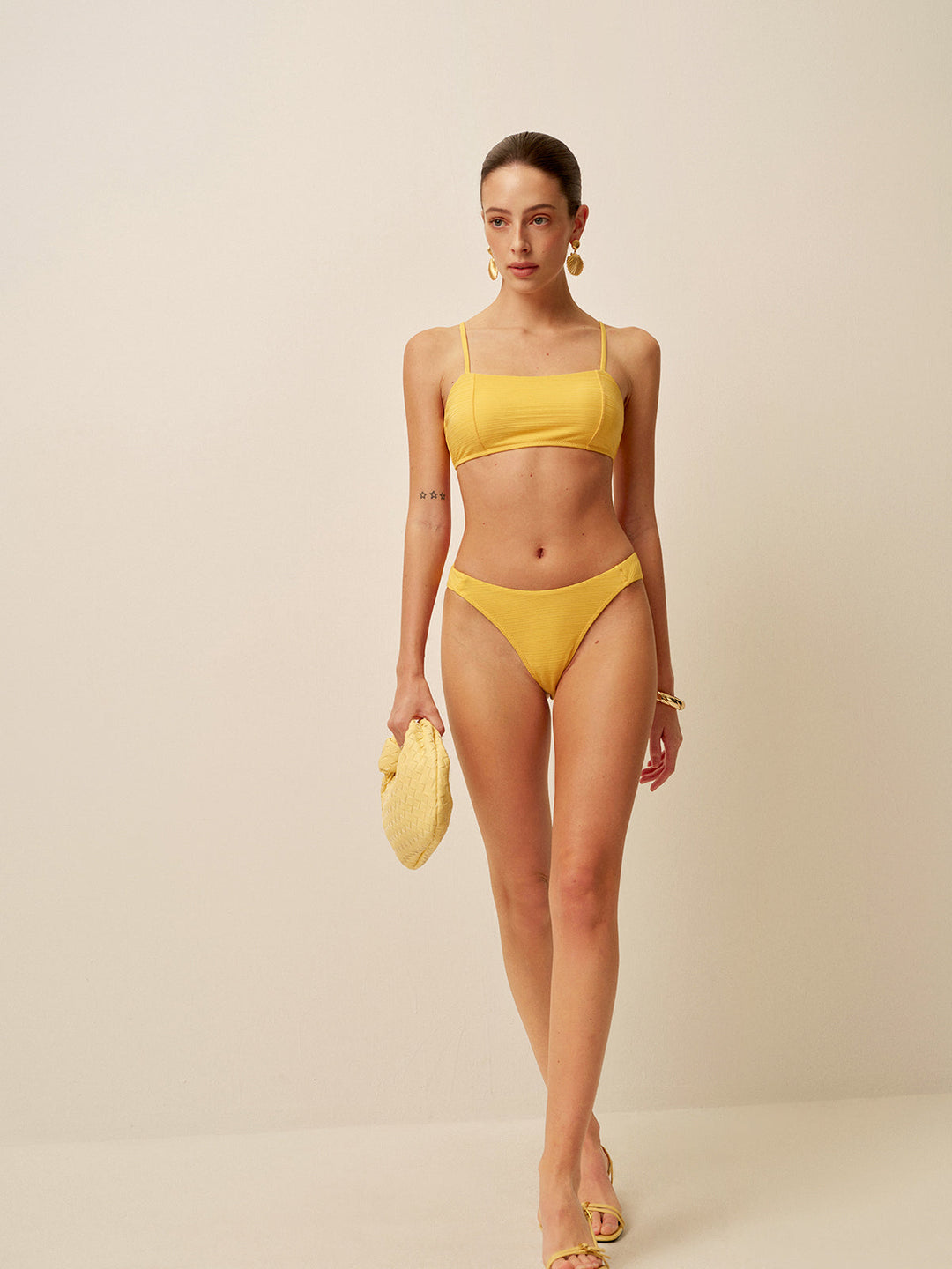 Ensemble de bikini texturé à col bénitier