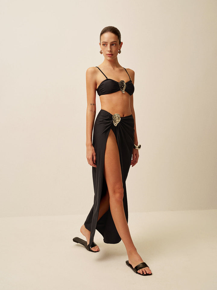 Jupe Sarong à Volants Métalliques