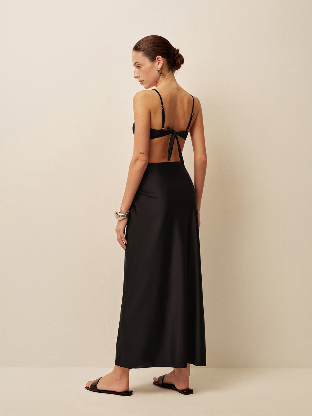 Jupe Sarong à Effet Torsadé Métallique