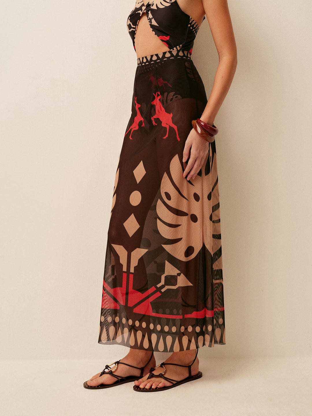 Jupe Sarong Imprimée Effet Voile