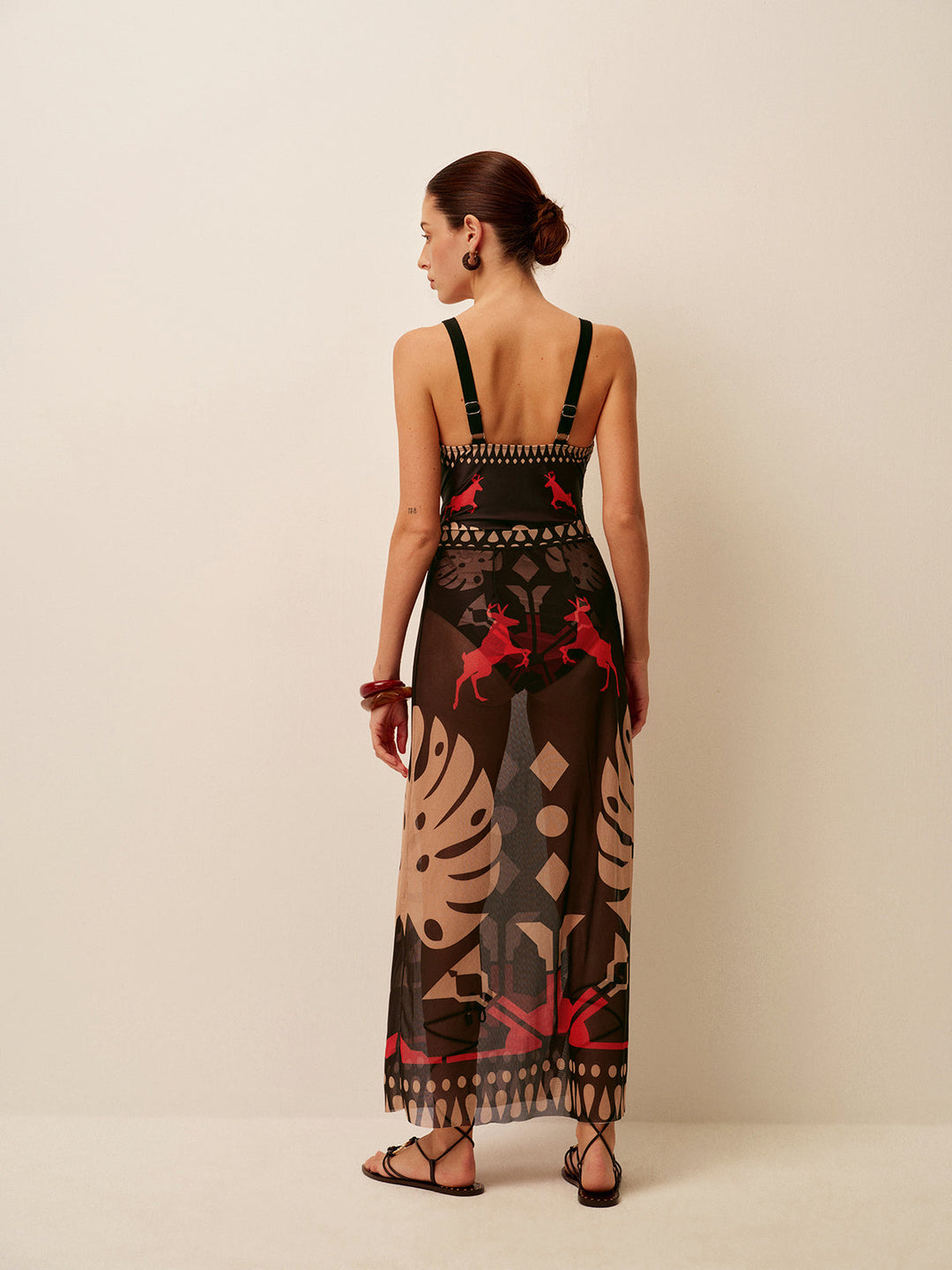 Jupe Sarong Imprimée Transparente