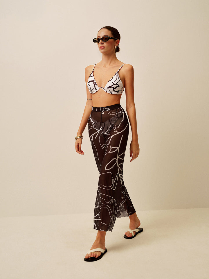 Pantalons amples transparents imprimés