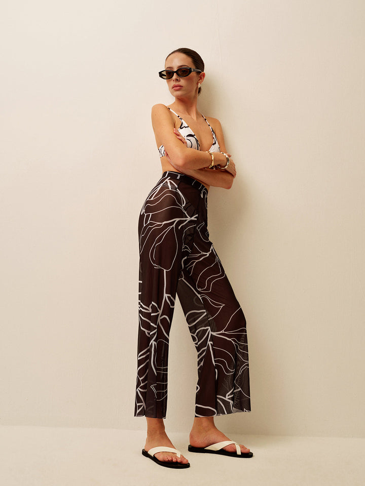 Pantalons amples transparents imprimés