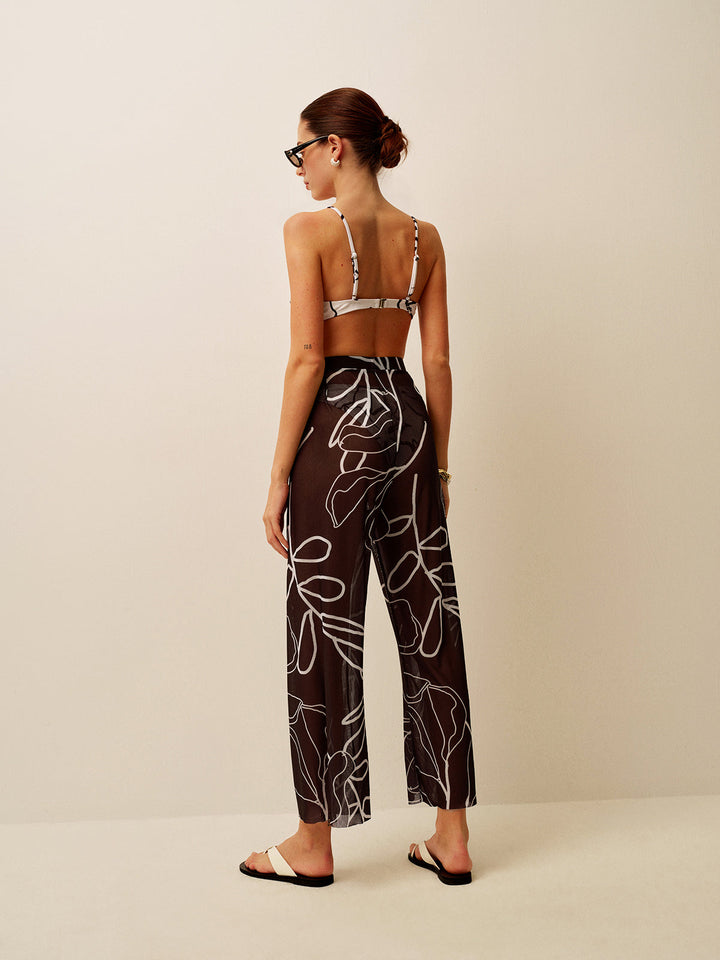 Pantalons amples transparents imprimés