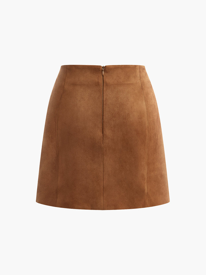 Jupe Mini Suédine Minimaliste