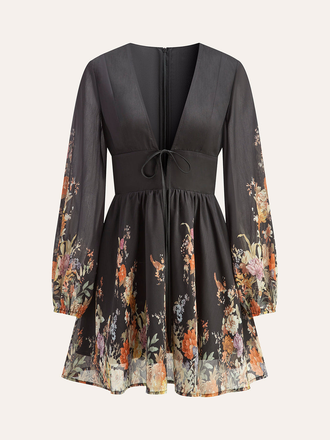 Robe à Volants et à Nouettes Florale