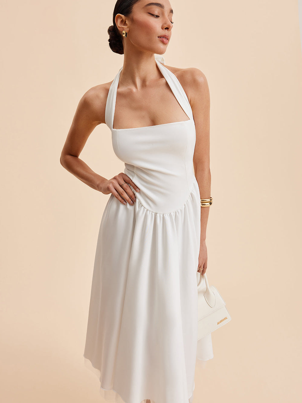 Robe Longue Dos Nu à Fermeture Éclair Sans Manches