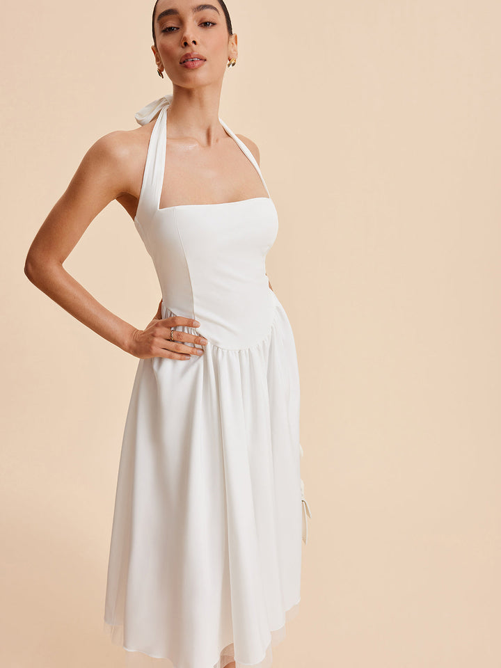 Robe Longue Dos Nu à Fermeture Éclair Sans Manches