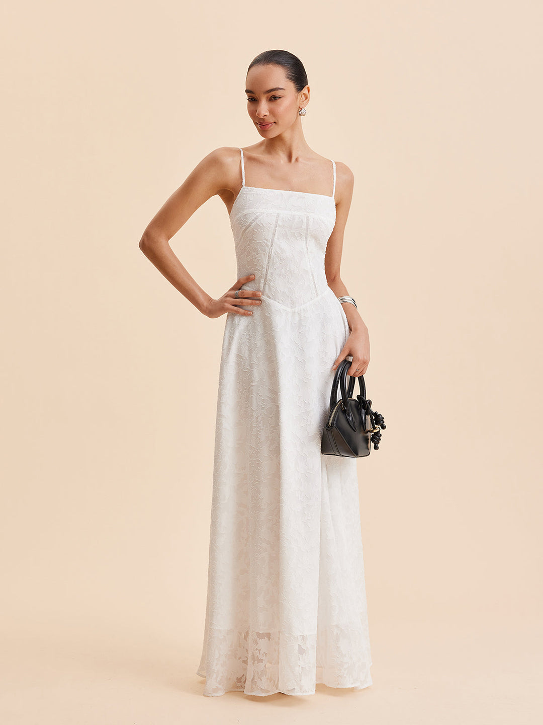 Robe en dentelle florale en mousseline