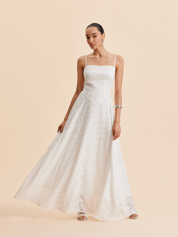 Robe en dentelle florale en mousseline