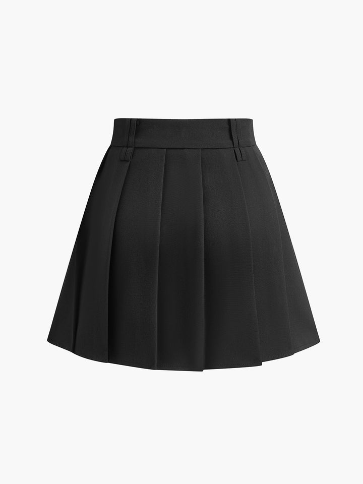 Mini Jupe Plissée Sans Ceinture