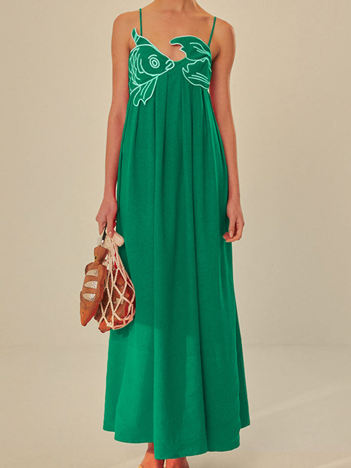 Robe Cami Semi-Transparente Brodé