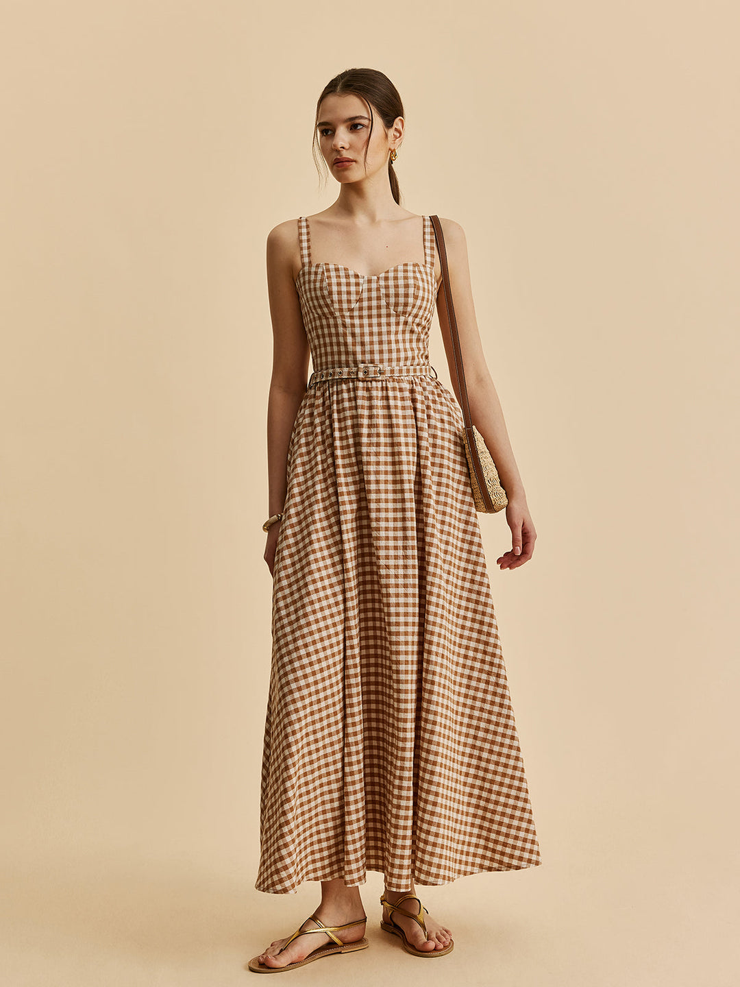 Robe Patineuse Ceinturée Vichy