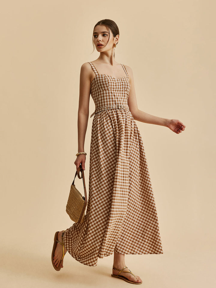 Robe Patineuse Ceinturée Vichy