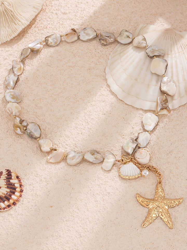 Collier Perle "Shell & Starfish"