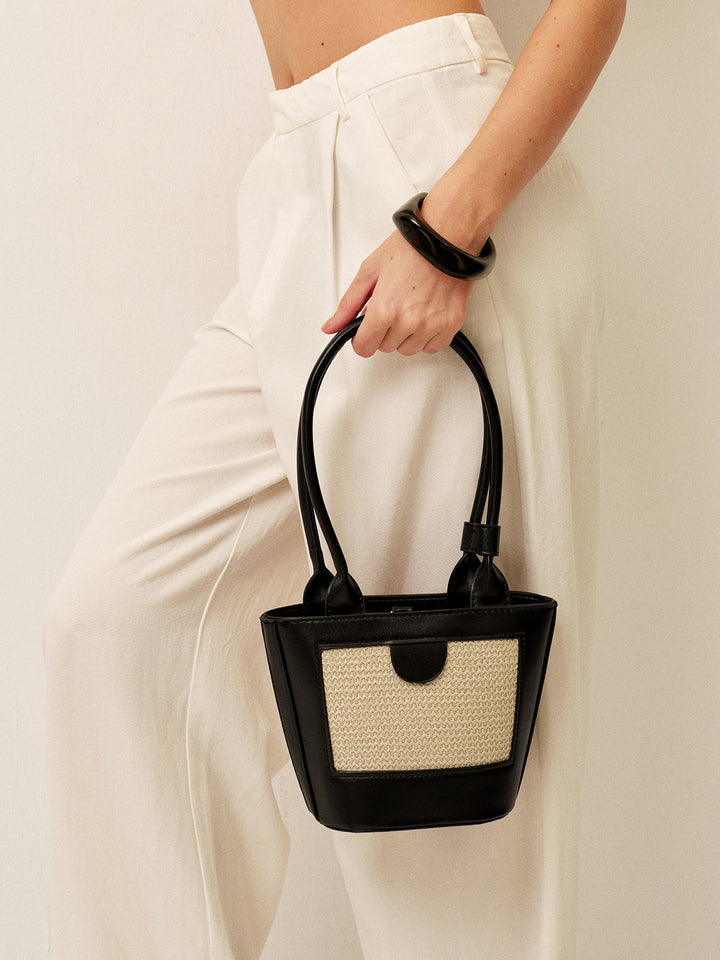 Sac Cabas Tissé Bicolore