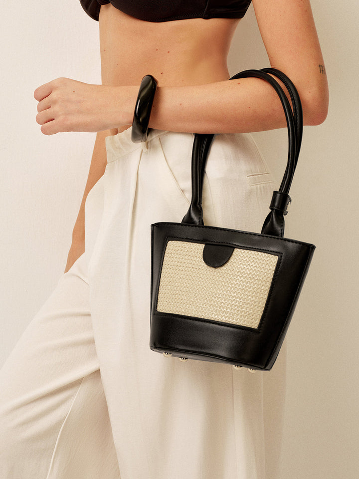 Sac Cabas Tissé Bicolore