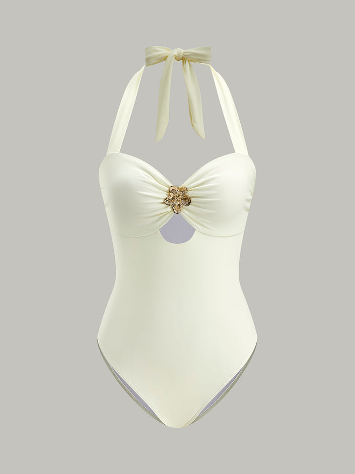 Maillot de bain une pièce à col bénitier