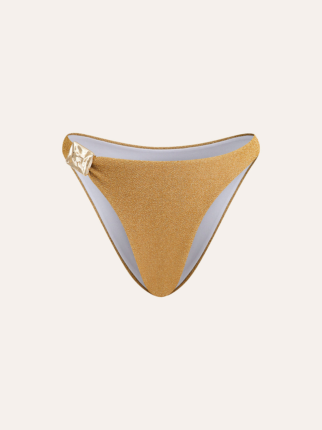 Bas de bikini à détail métallique doré