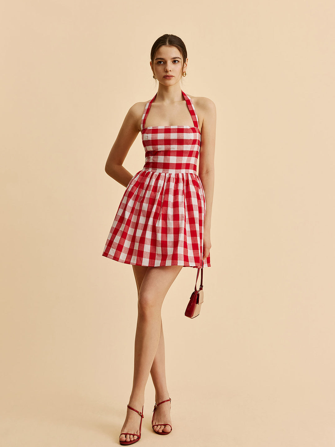 Robe Patineuse à Bretelles Plissée