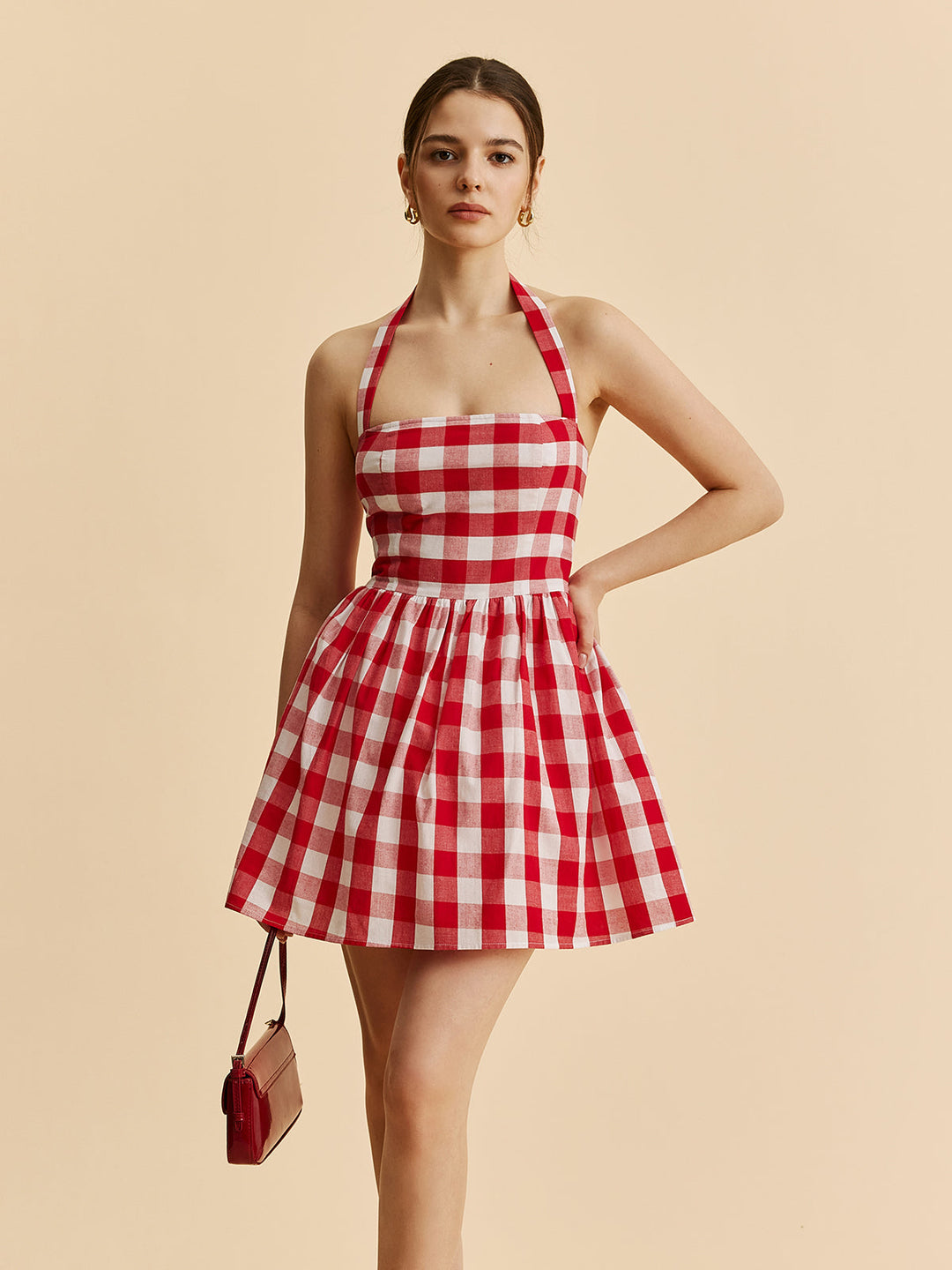 Robe Patineuse à Bretelles Plissée