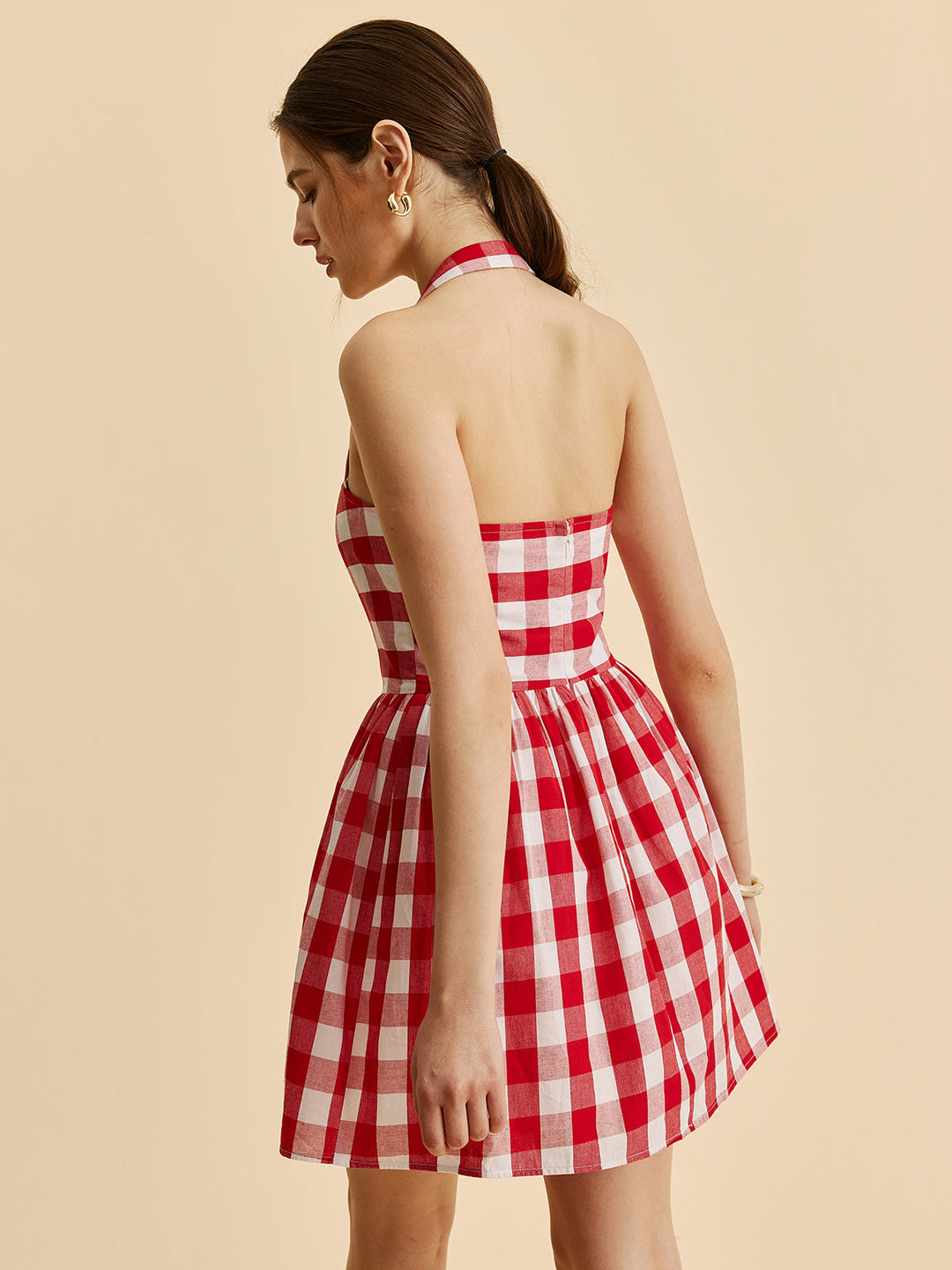 Robe Patineuse à Bretelles Plissée