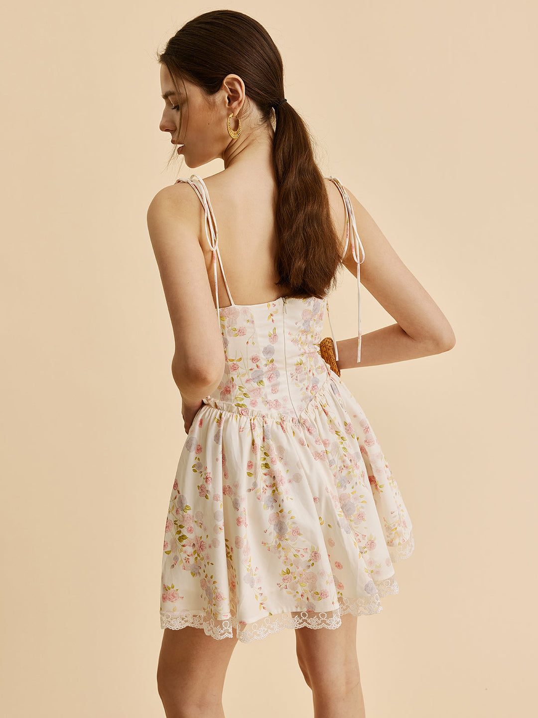 Robe Corset Florale à Bretelles