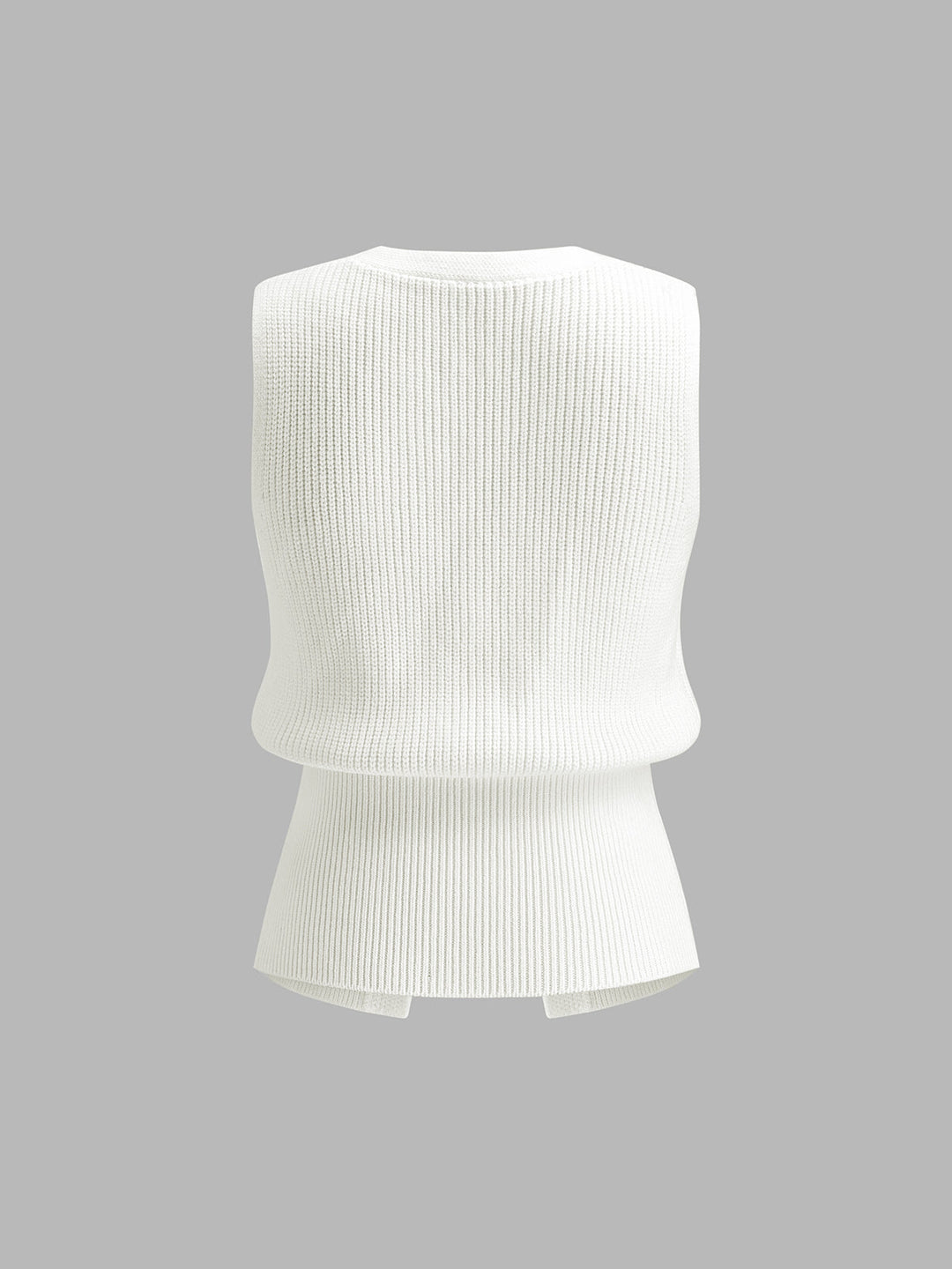 Gilet sans manches côtelé à boucle métallique