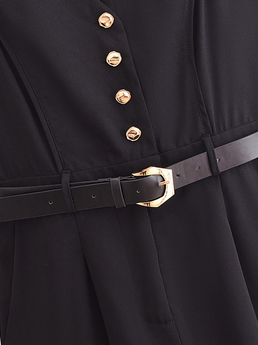 Combinaison à ceinture avec détail bouton doré