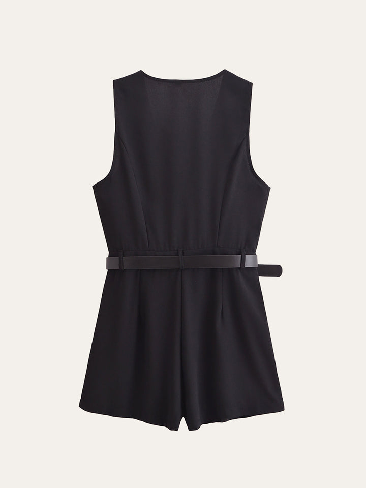 Combinaison Jumpsuit à ceinture et détail bouton doré