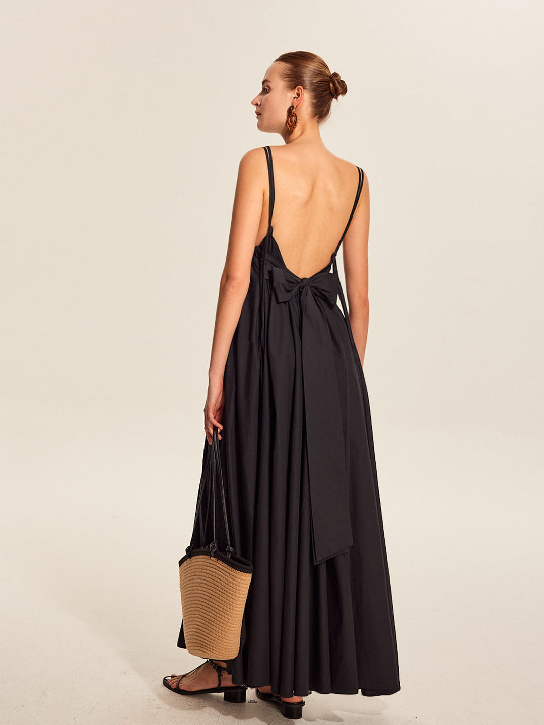 Robe Cami à col en V et doubles bretelles