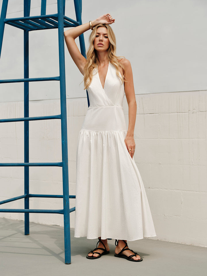 Robe Longue Coton Dos Nu Col V