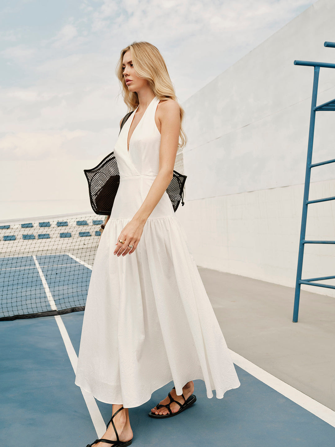 Robe Longue Coton Dos Nu Col V