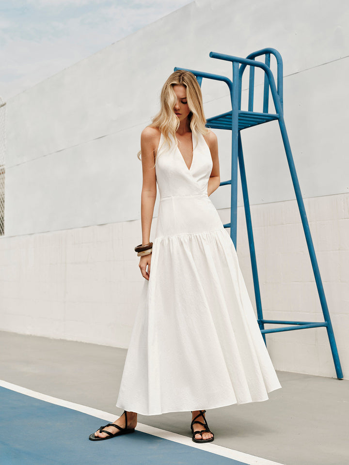 Robe Longue Coton Dos Nu Col V