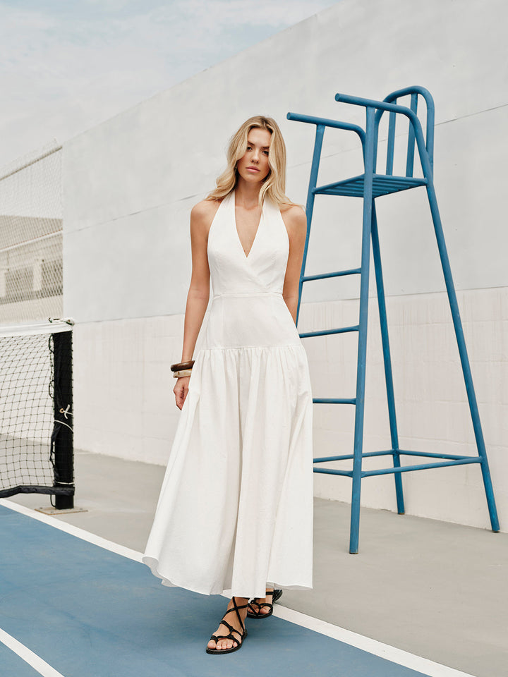 Robe Longue Coton Dos Nu Col V