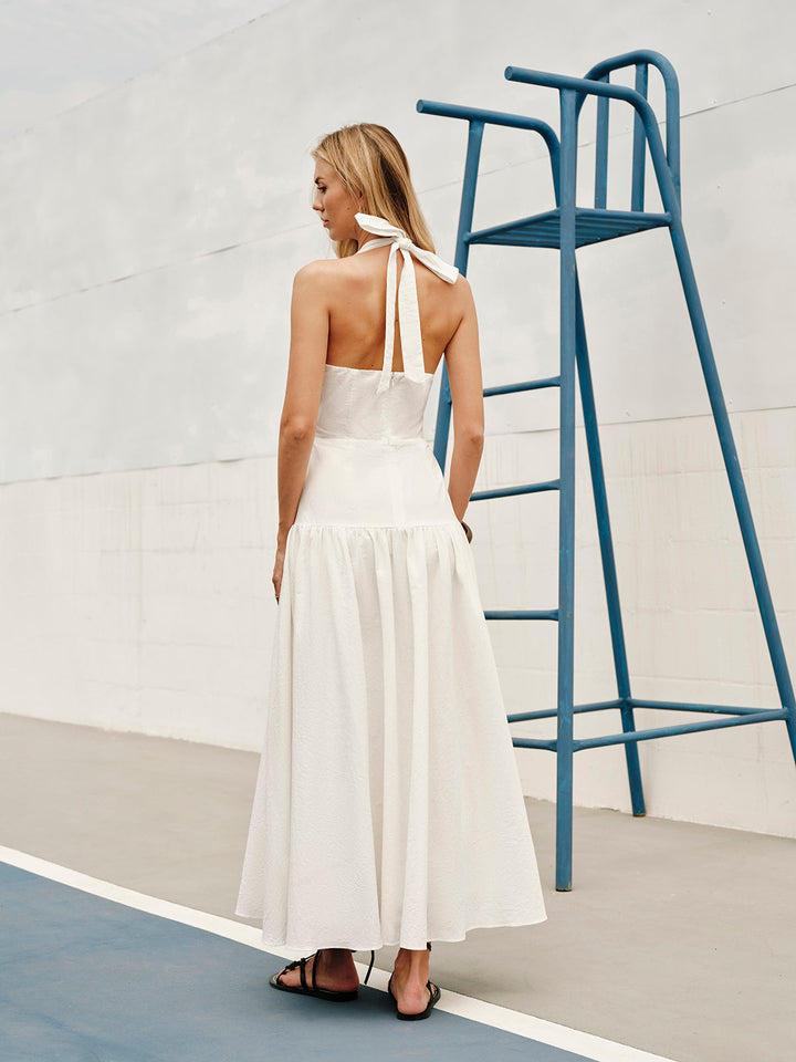 Robe Longue Coton Dos Nu Col V