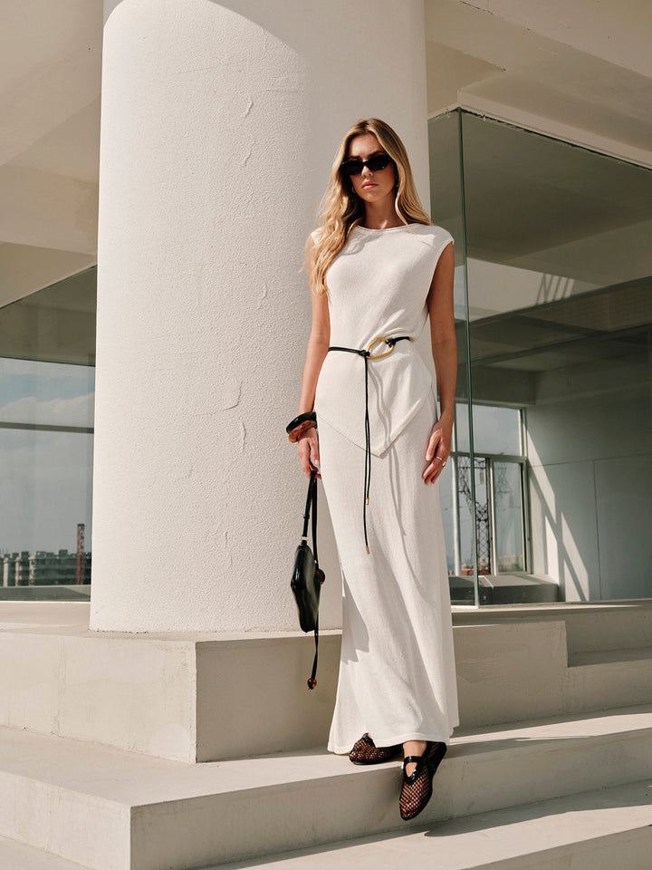 Ensemble jupe triangulaire semi-transparente sans ceinture