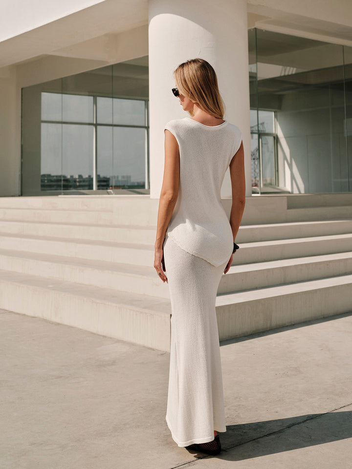 Ensemble jupe triangulaire semi-transparente sans ceinture