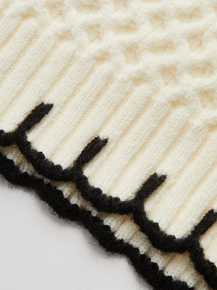Gilet côtelé sans manches à bordure contrastante