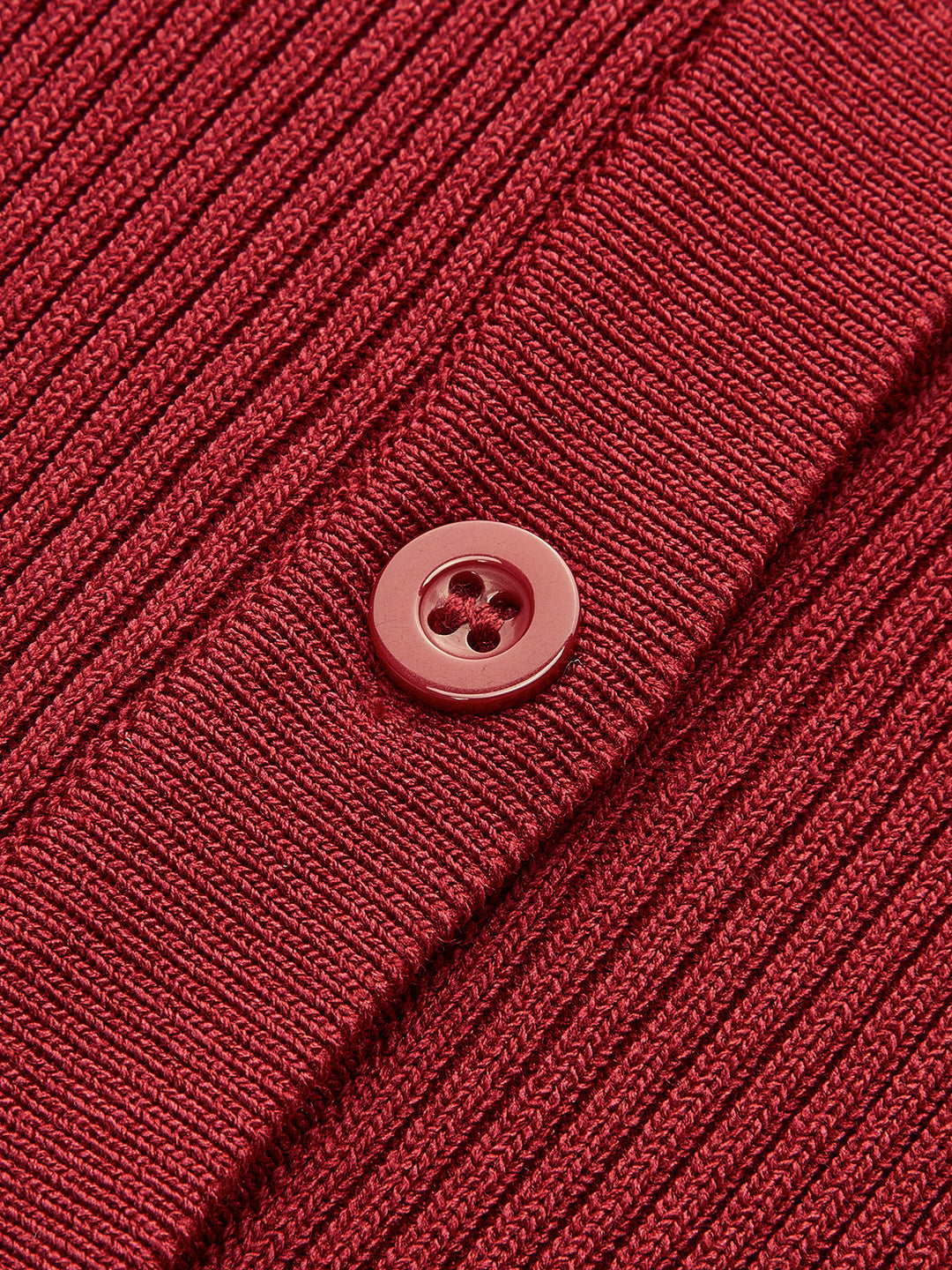 Cardigan Mince à Boutons Côtes