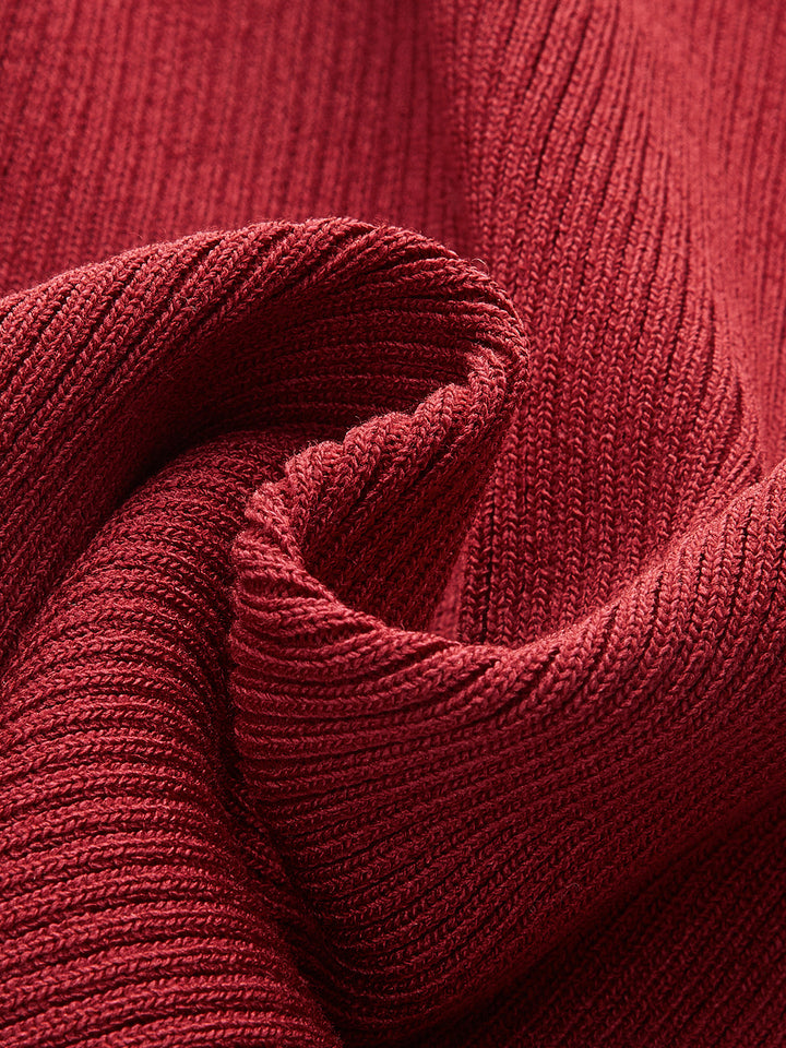 Cardigan Mince à Boutons Côtes
