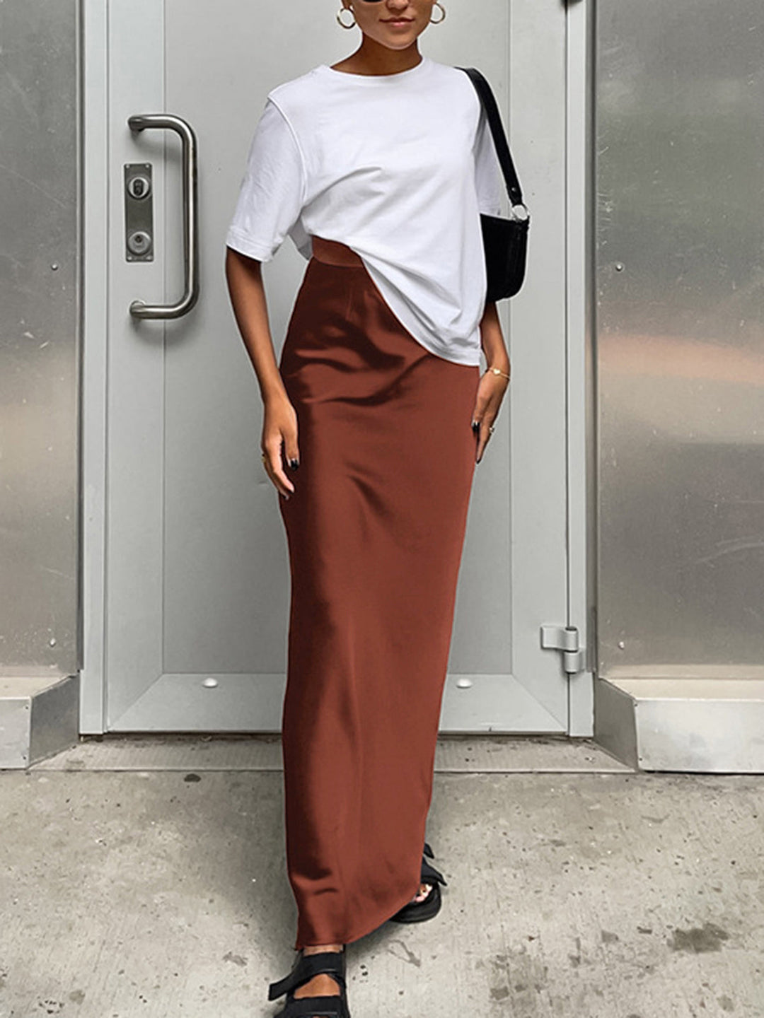 Jupe Maxi utilitaire en satin