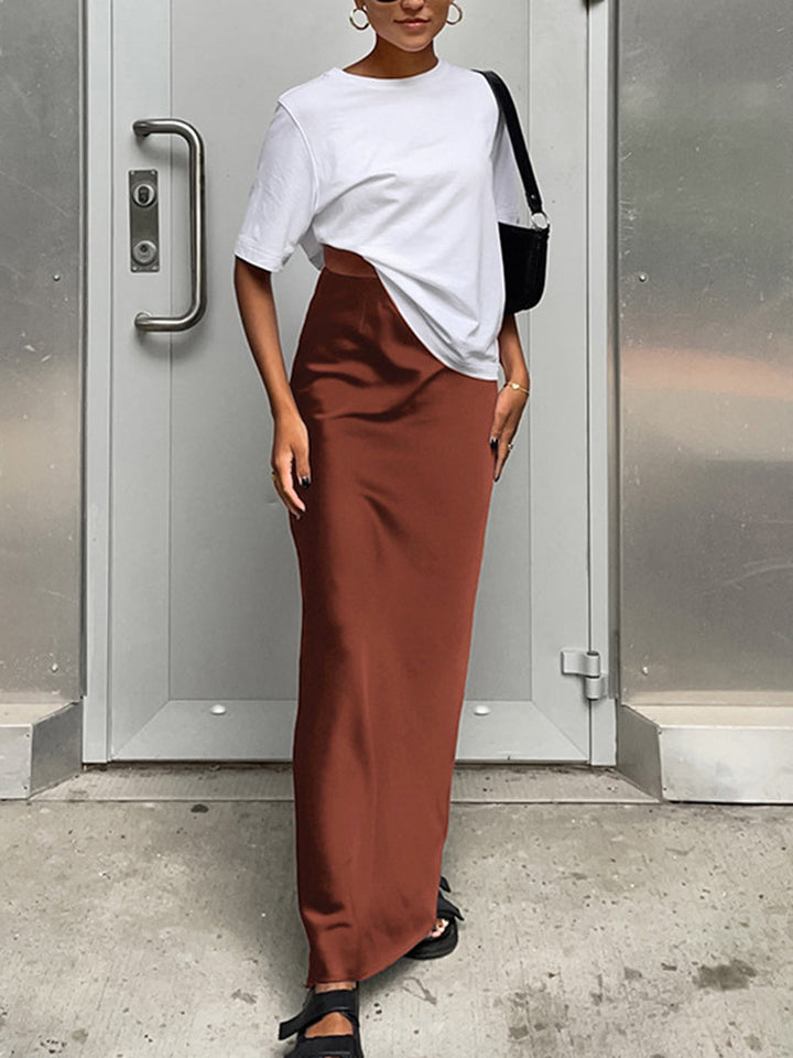 Jupe Maxi utilitaire en satin