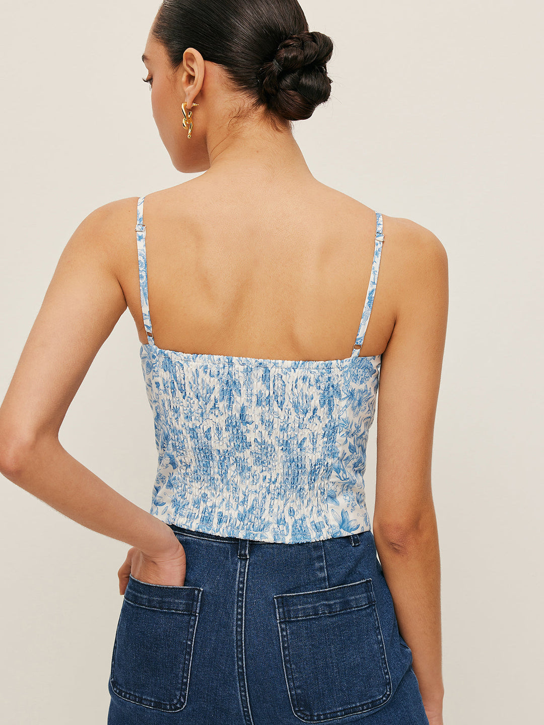 Top Court Corset Imprimé Floral