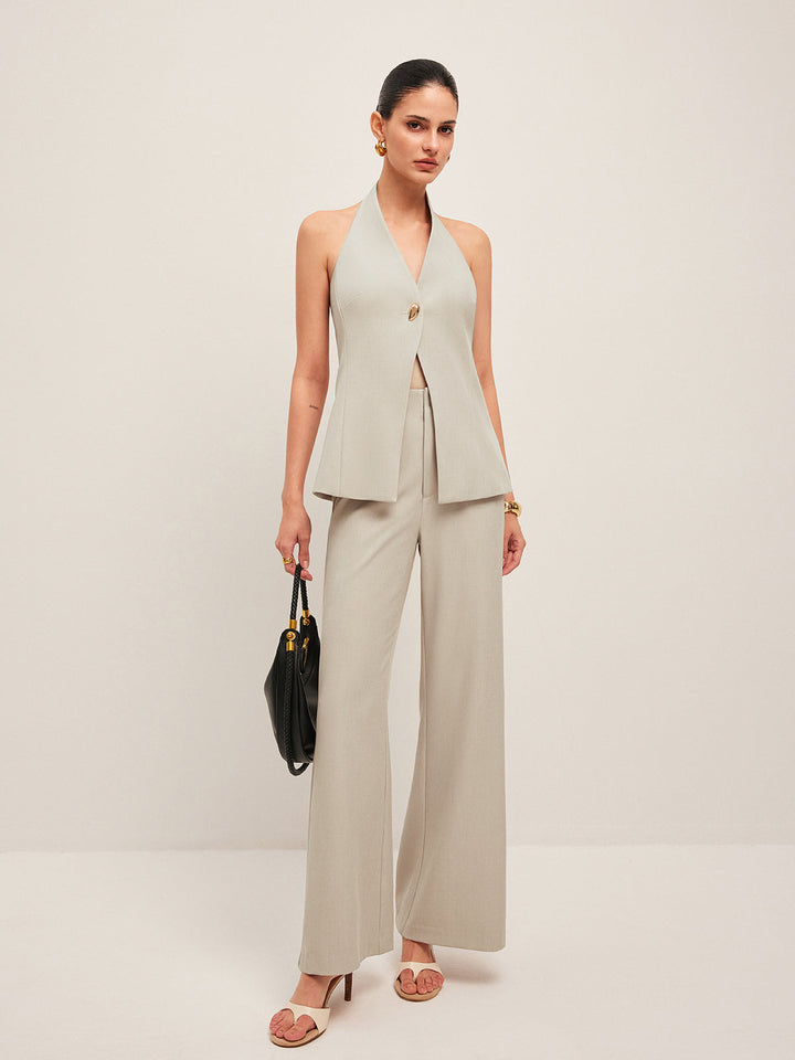 Pantalons Larges Taille Mi-haute