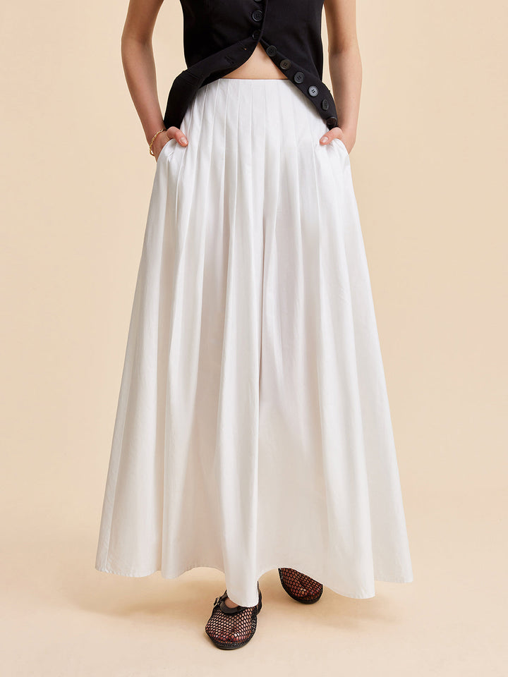 Jupon en coton plissé coupe évasée