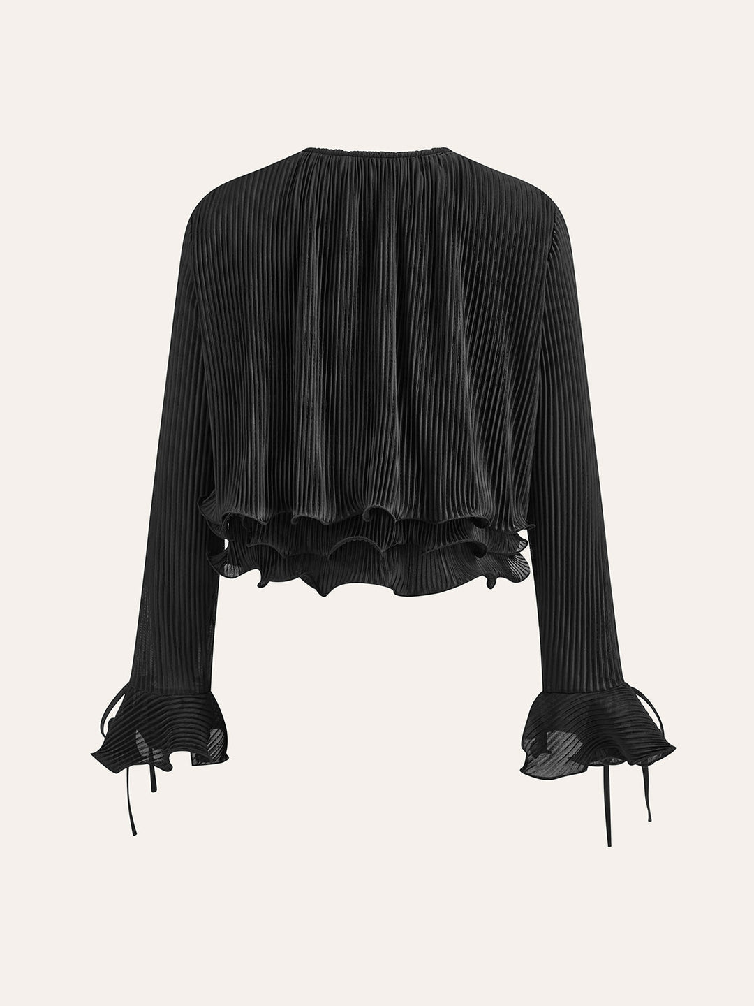 Blouse Plissée à Volants et Boutons
