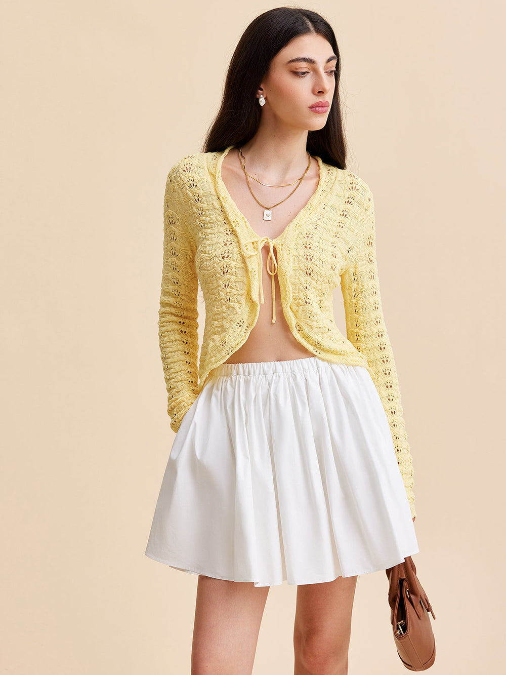 Cardigan en crochet à nouer