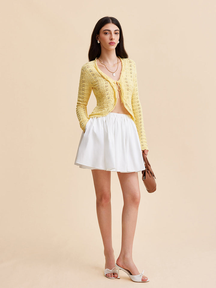 Cardigan en crochet à nouer